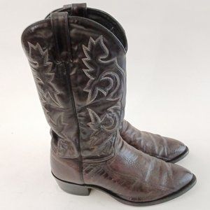 🤠 Vintage Handmade J. Chisholm Leather/Lizard Western Boots Size 10 EE 🤠